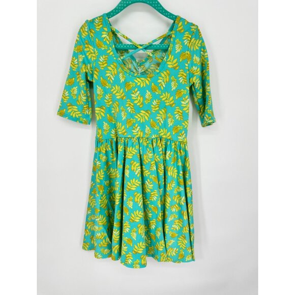 Dotdotsmile Girls Size 5/6 Dress Green with Yellow Floral Print New with Tags - Picture 4 of 5